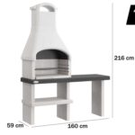Palazzetti Orlando – Grillkamin aus Beton für Holz und Holzkohle – mit Beistelltisch