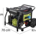 Pramac WX7000 – Benzin-Stromerzeuger mit Rädern und AVR-Regelung und Elektrostarter 6.1 kW – Dauerleistung 5.8 kW – 230V