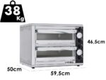 Prismafood HIDEO 2/40 – Backofen für Pizza – 3200 W
