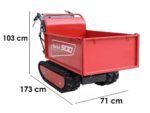 Raupendumper BLUE BIRD Transporter 500 H – Ausziehbare Mulde mit 500 kg Tragfähigheit