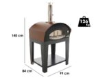 Rossofuoco Benni – Holzbackofen für den Außenbereich mit Wagen – braun