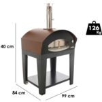 Rossofuoco Benni – Holzbackofen für den Außenbereich mit Wagen – braun