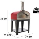 Rossofuoco Campagnolo – Holzbackofen für den Außenbereich mit Wagen – rot