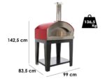 Rossofuoco Nonna Luisa – Holzbackofen für den Außenbereich mit Wagen – rot