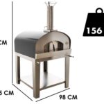 Seven Italy Ade – Holzbackofen für draußen mit Wagen – Anthrazit