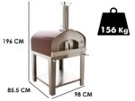 Seven Italy Ade – Holzbackofen für draußen mit Wagen – Rot