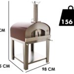 Seven Italy Ade – Holzbackofen für draußen mit Wagen – Rot
